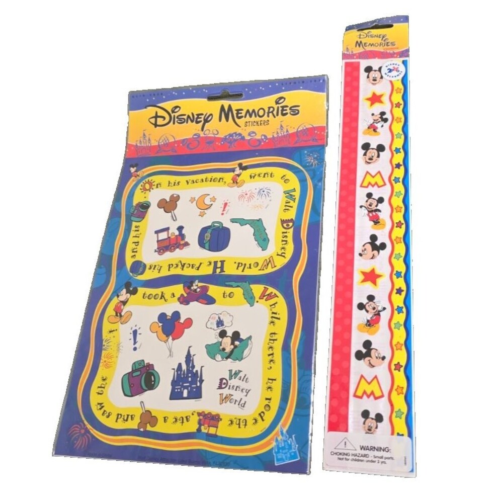 Disney Memories Stickers 2 Packs Walt Disney World Mickey Mouse Scrapbook NIP